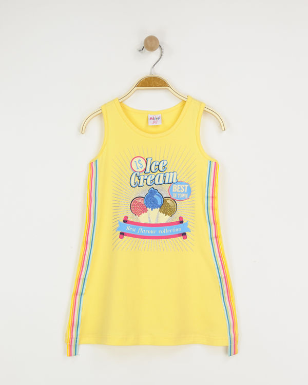 Picture of C1747 GIRLS SLEEVELESS DRESS IN COTTON (ICE CREAM)